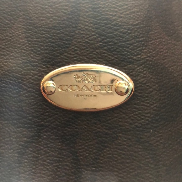 Like New Coach Brown/Black Canvas Handbag. - Picture 4 of 6